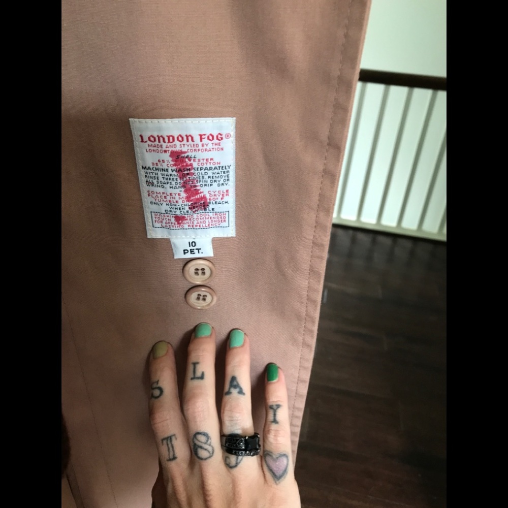 London Fog Dusty Rose Vintage Trench Coat RARE - Picture 10 of 14